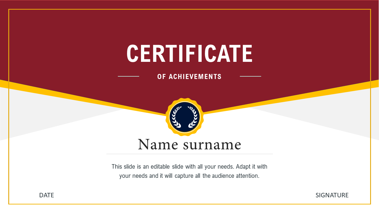 Awesome Certificate Template Download PPT Design